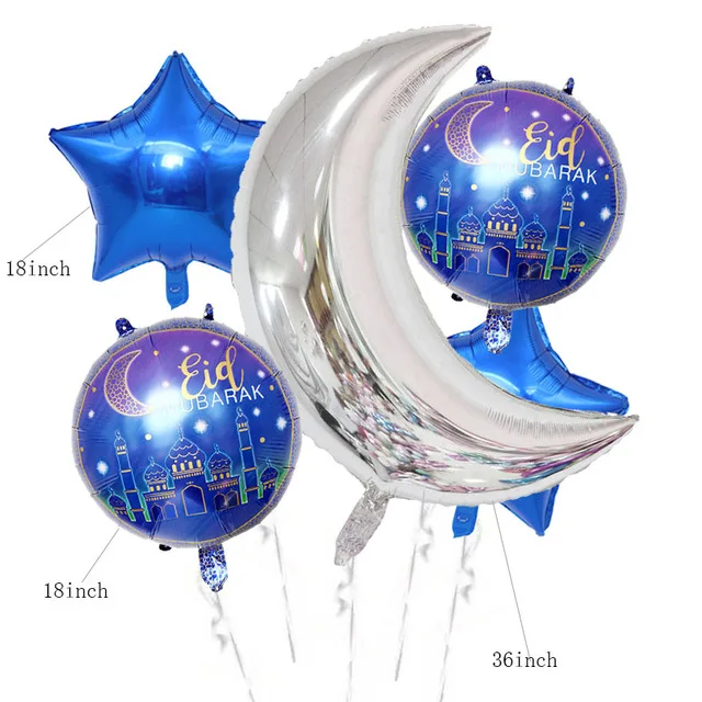 2020 hot sale 18 inch ramadan moon and star foil balloon sky planet balloons