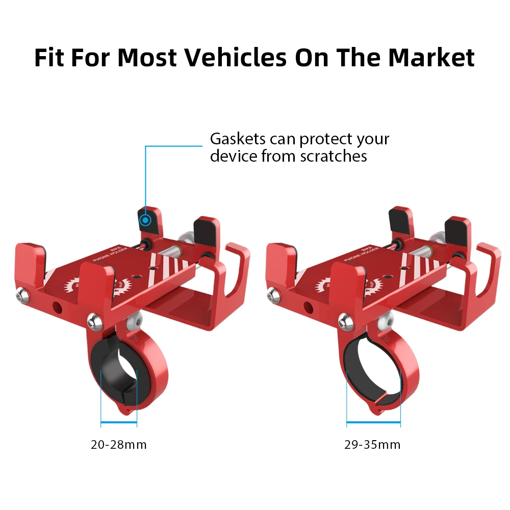 
New Bicycle Phone Mount Aluminum Alloy Bike Phone Holder for Mobile Phones 