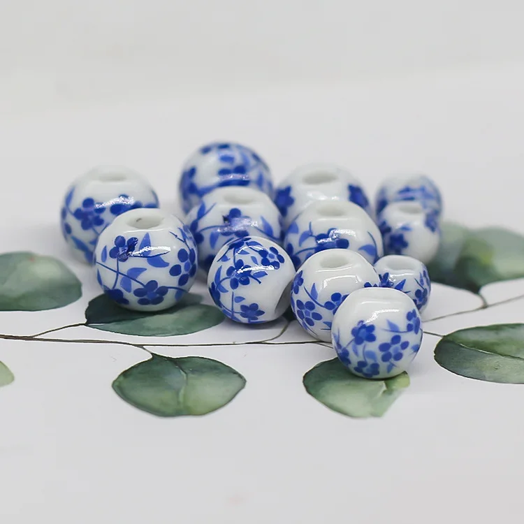 6-12mm Ceramic Beads DIY/Handmade Exquisite Ceramic Blue And White Ceramic National Style Beads for Jewelry Making