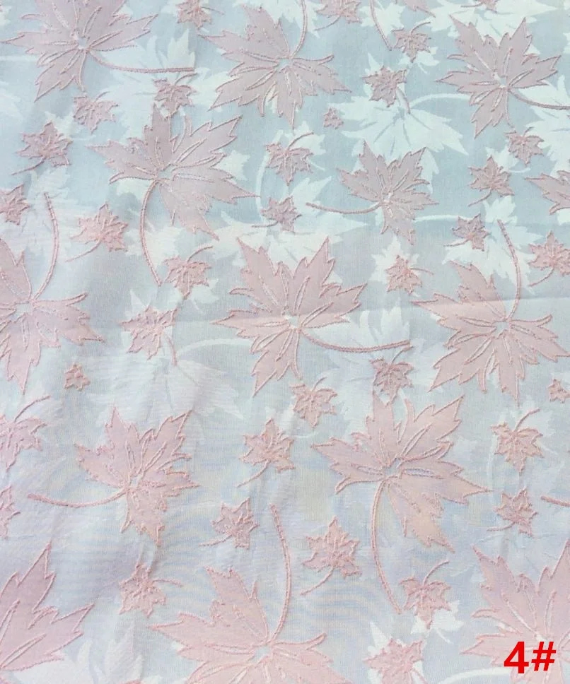 192gsm maple leaf design custom colored accepted yarn dyed woven brocade clothing fabric