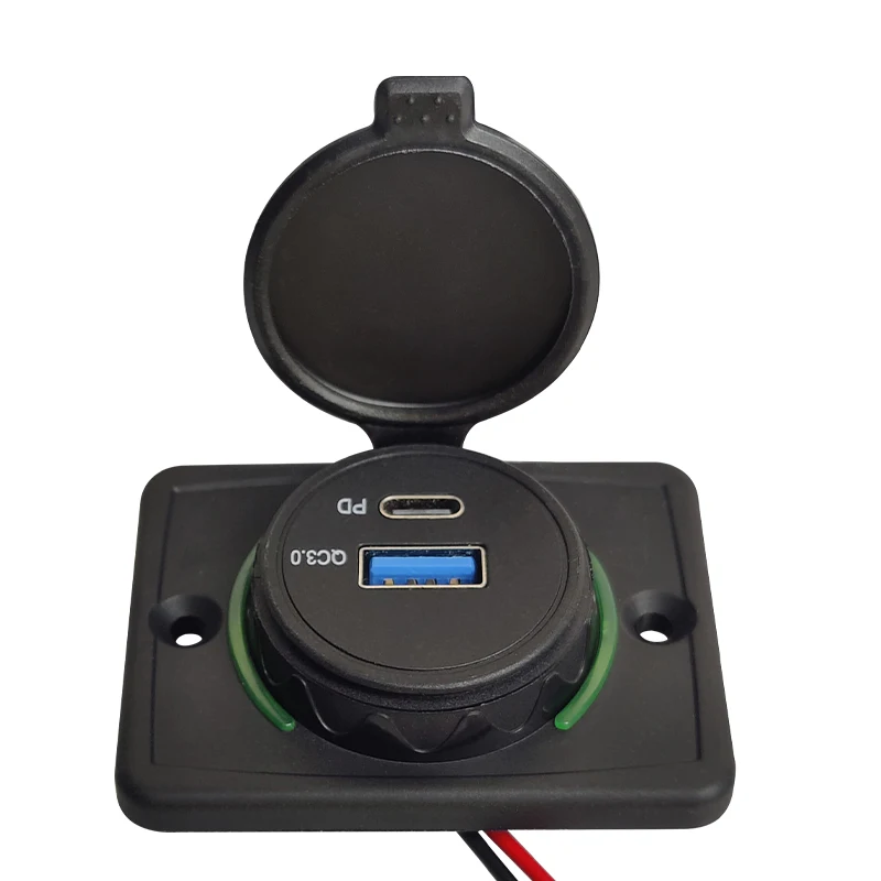 Marine Boat USB Charger 12V Dual USB C PD3.0 Type C QC3.0 Car Charger Socket Power Outlet 12Volt Usbc Socket Connection