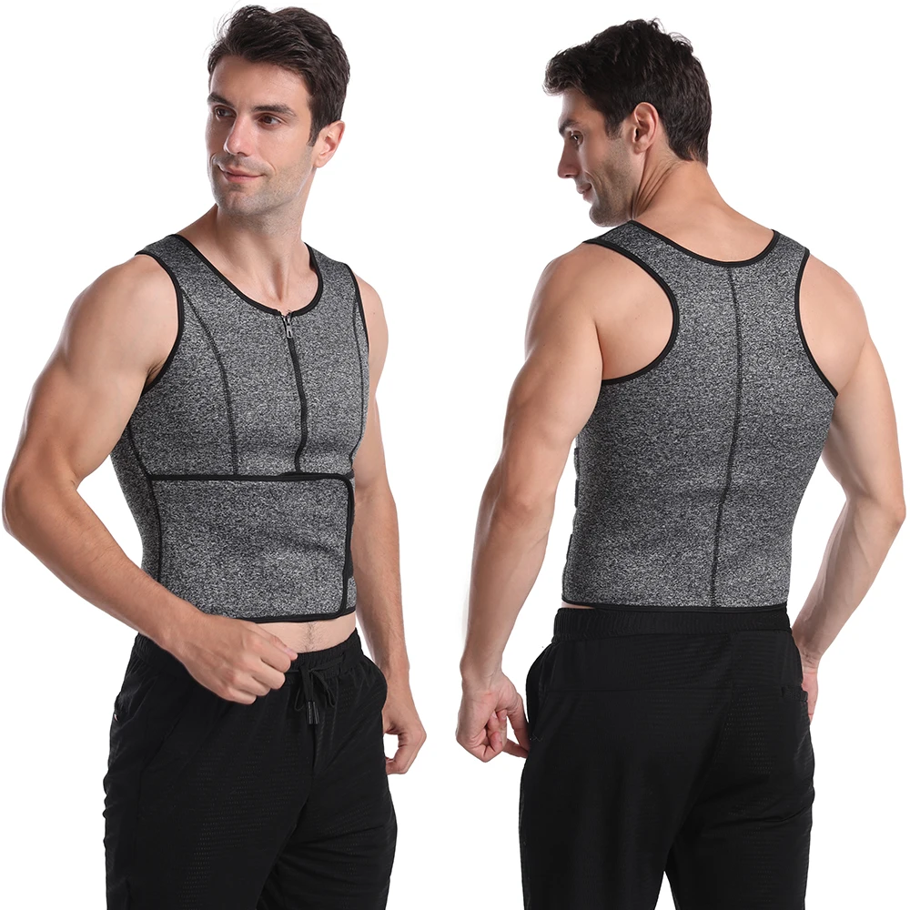 TENNEIGHT Mens Sweat Sauna Band Shapewear Tummy Control Fat Burning Slimming Vest Full Body Shaper for Men
