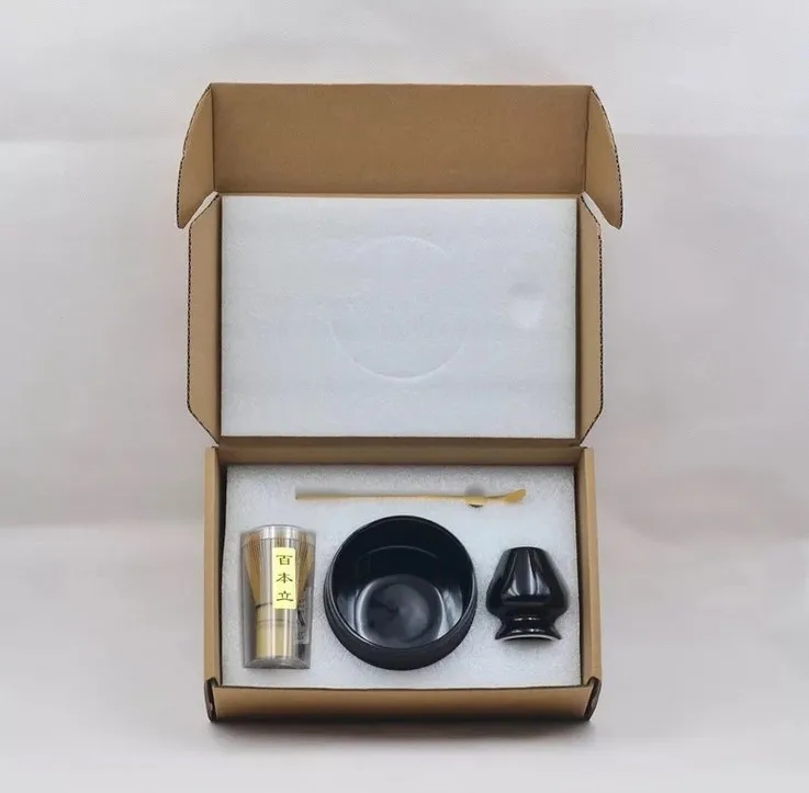 Whosale mini bamboo matcha tea whisk set for drinking coffee and tea Matcha Bowl Set (Includes Bowl, Rest,Tea Whisk, Chasaku