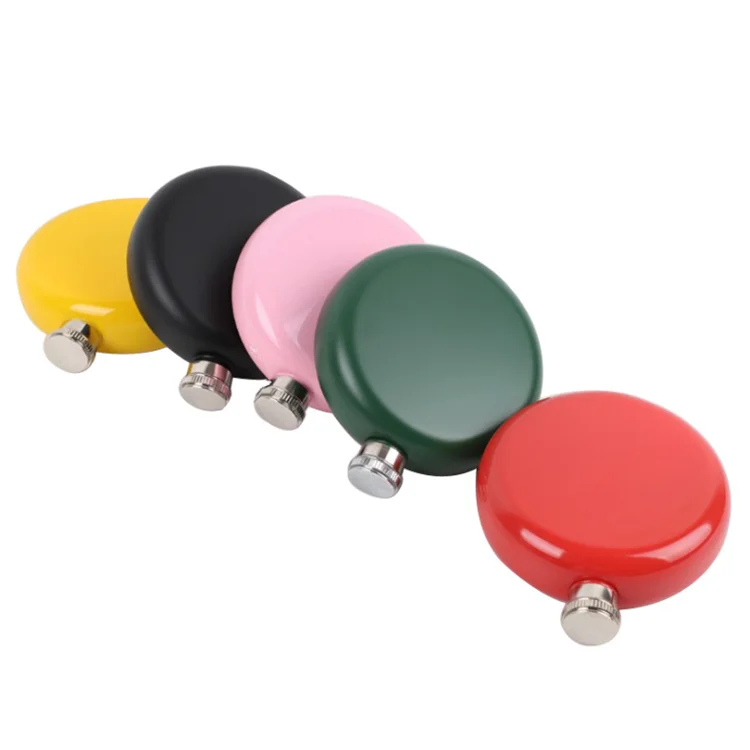 2021 New Design Single Wall Stainless Steel Round Wine Flask Bottle