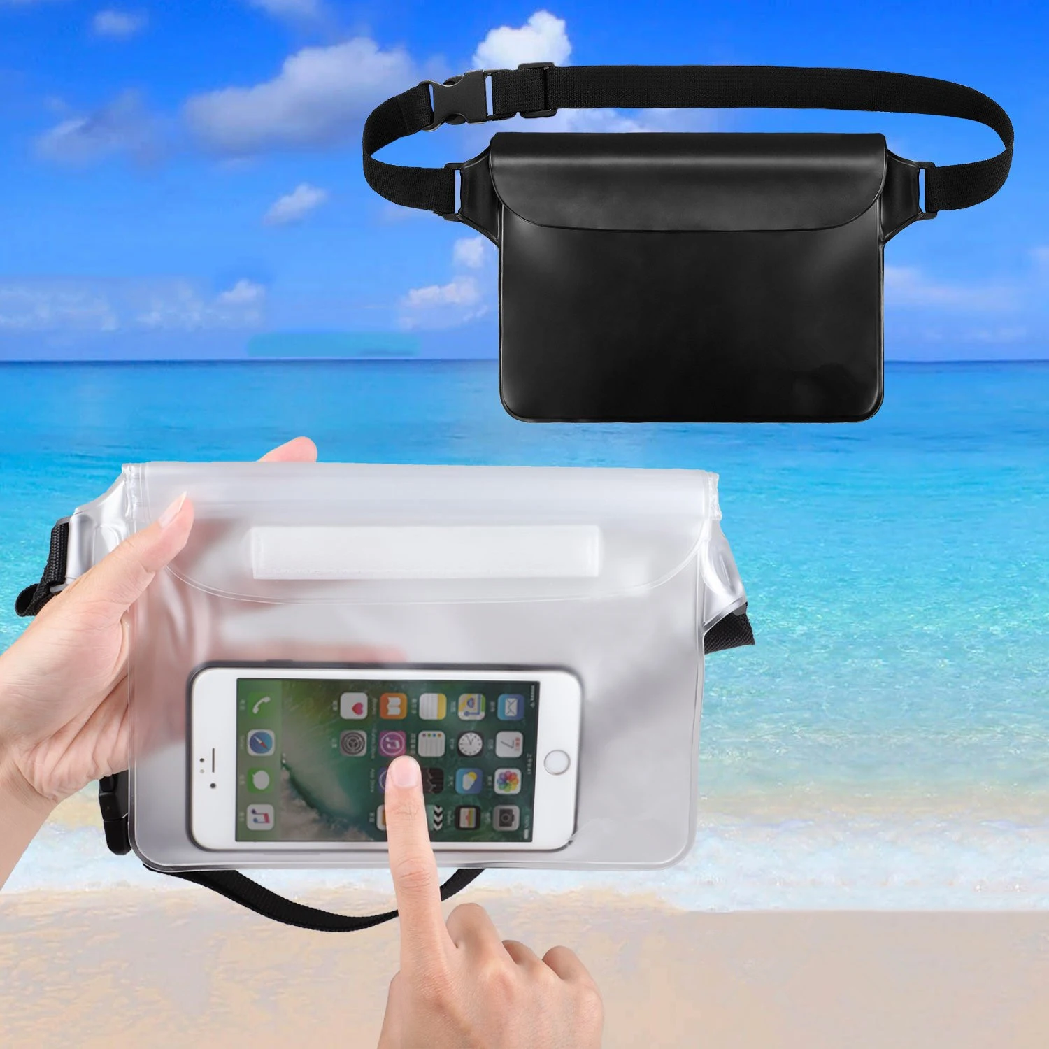 Wholesale Cheap Summer Transparent PVC Waterproof Pouch Dry Waist Bag Fanny Pack for Beach Swimming Pool Water Park