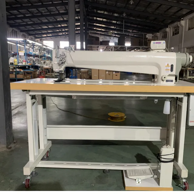 New Type Direct Drive Double Needle Long Arm Sewing Machine Tent and Curtain Making Machine 12MM Max. Sewing Thickness HUAMEI