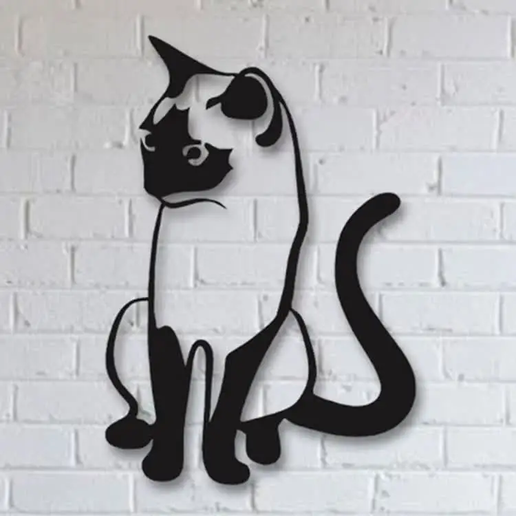 custom pattern stainless steel animal cat metal wall art home decor