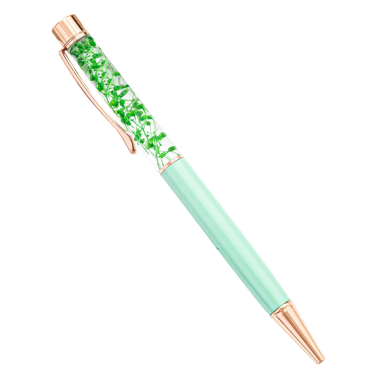 Creative Personalized Stylus Crystal Pen With Custom Logo Flower Inside Metal  Promotional Ballpoint Pen