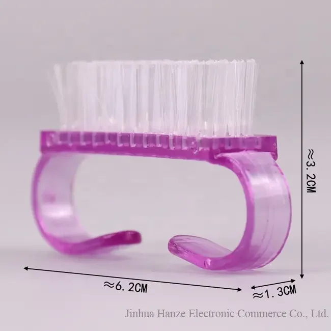 Hot Sale Pink Cleansing Pedicure Manicure Cleaning Cleaner Fingernail Nails Dust Brushes Handle Grip Nail Brush