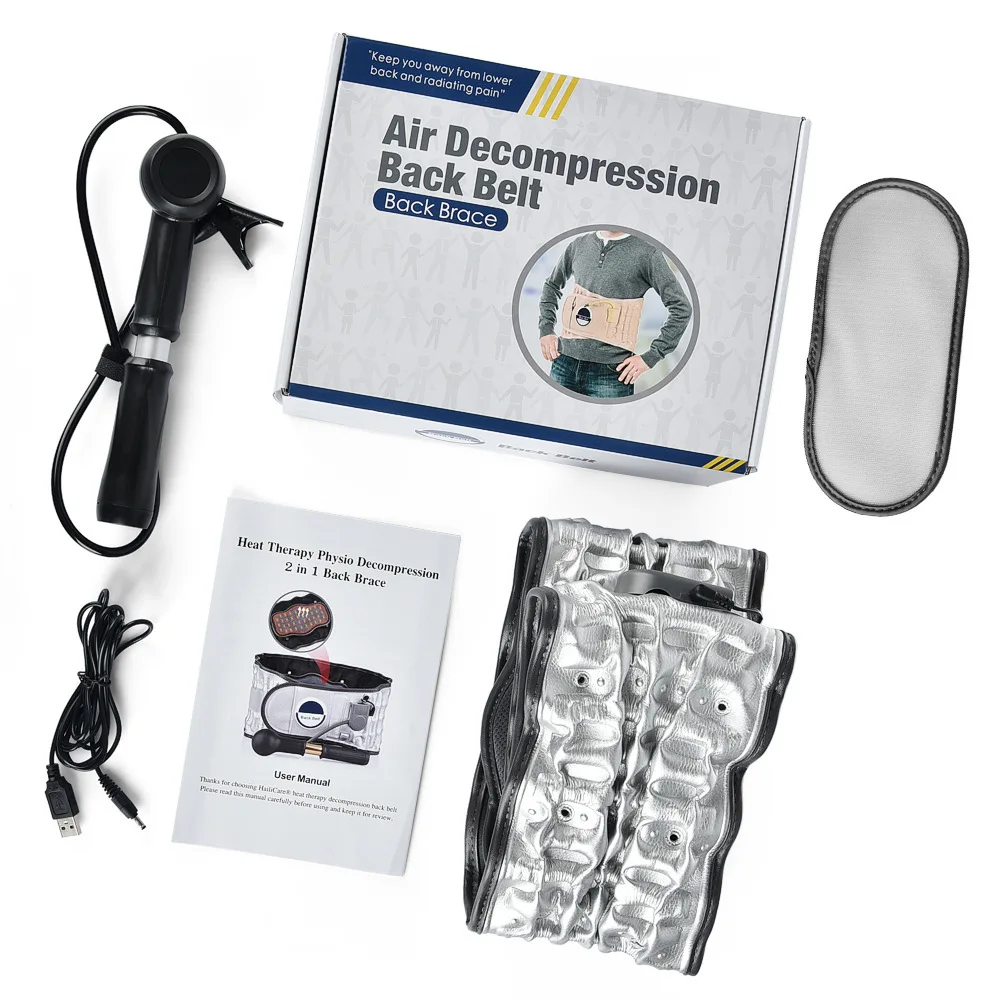 Rechargeable Electric Hot Compress Vibration Back Massager Far Infrared Heating Inflatable Waist Massage Belt