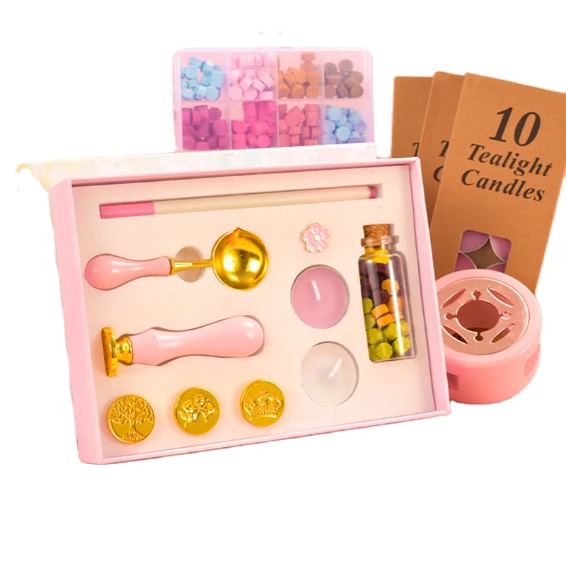 Customized European Style Seal Wax Stamp Kit for DIY Invitations Greeting Cards Gift Packages with Ink Material