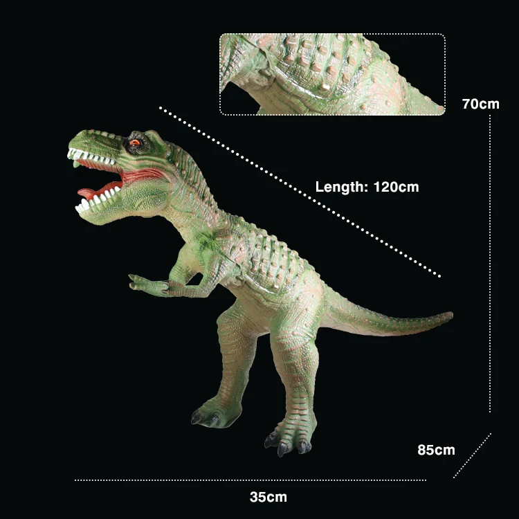 Oversized simulated dinosaur Tyrannosaurus model toys Soft rubber dinosaur boy toy with IC