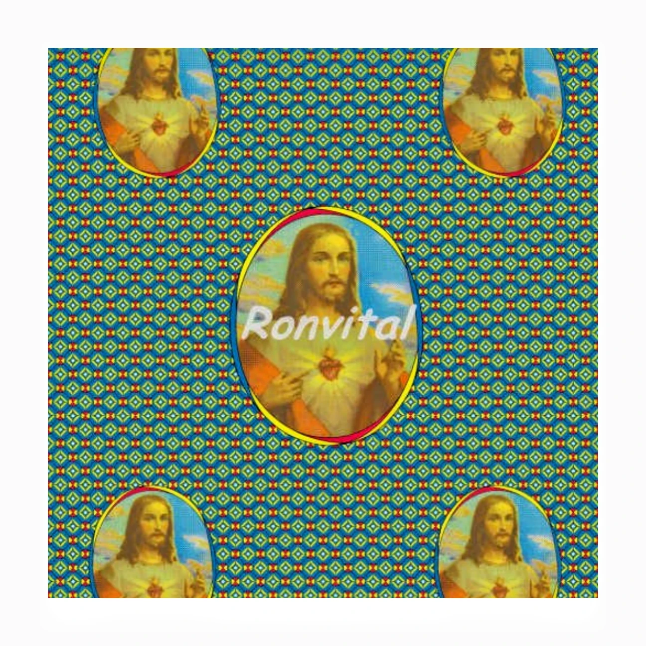 Custom jesus christ print wax fabric /Made to order jesus christ print fabric /Custom jesus chris fabric