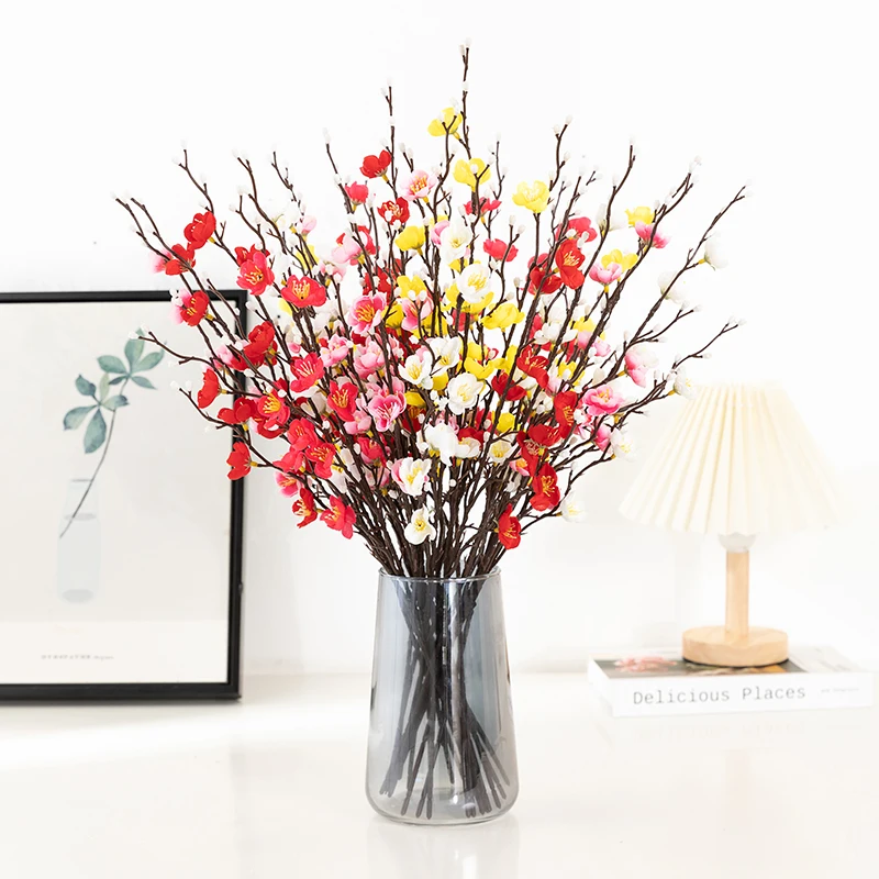 Chinese Plum Blossom Wintersweet Branch Home Living Room Dress up Wedding Decoration Outdoor Artificial Plum Blossom
