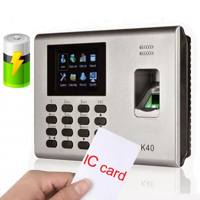 K40 TCP/IP USB Biometric Fingerprint Time Attendance System Employee Office Time Clock  Access Control With Built-in Battery
