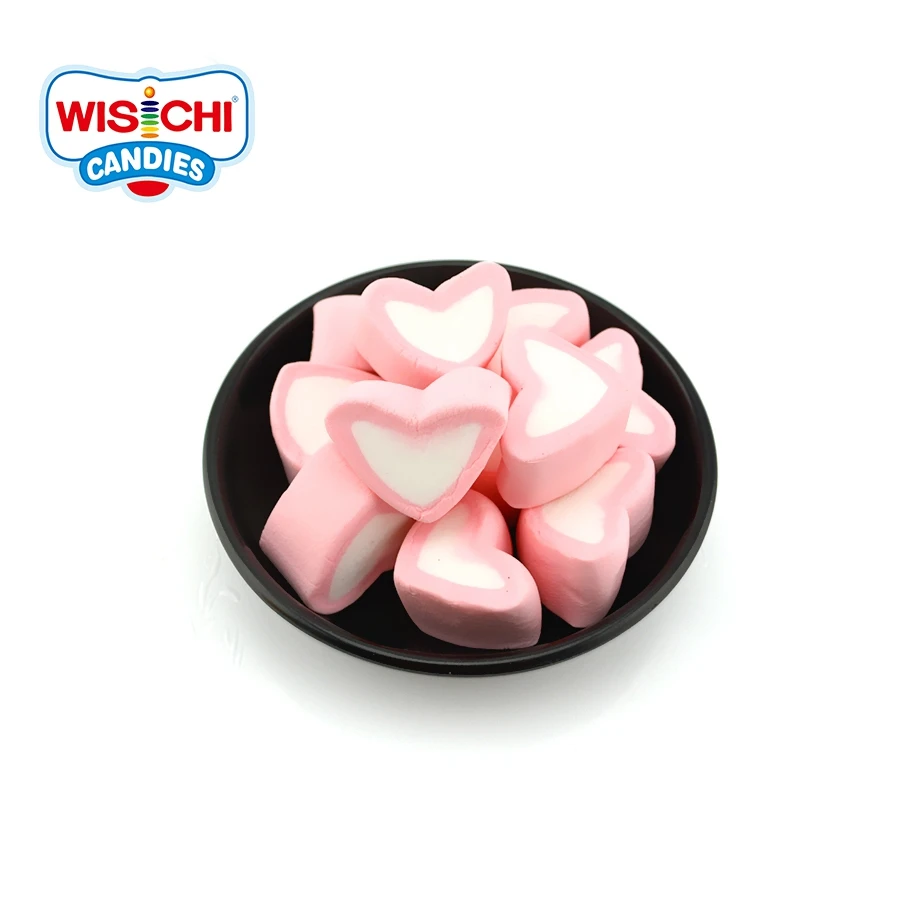 
Free sample hot sale marshmallow heart shape custom halal wholesale marshmallow cotton candy 