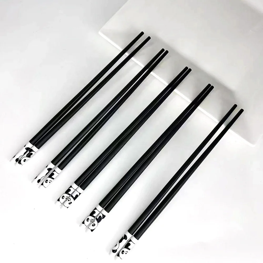 alloy chopsticks black and white panda cute cartoon kids chopsticks eco friendly safety chopstick