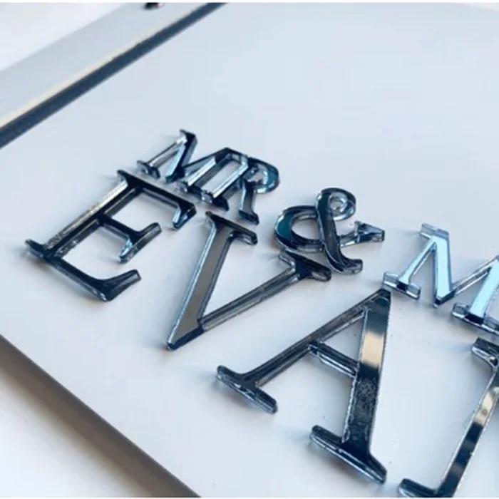 Personalised Wedding Acrylic Guest Book Cover With 3D Lettering