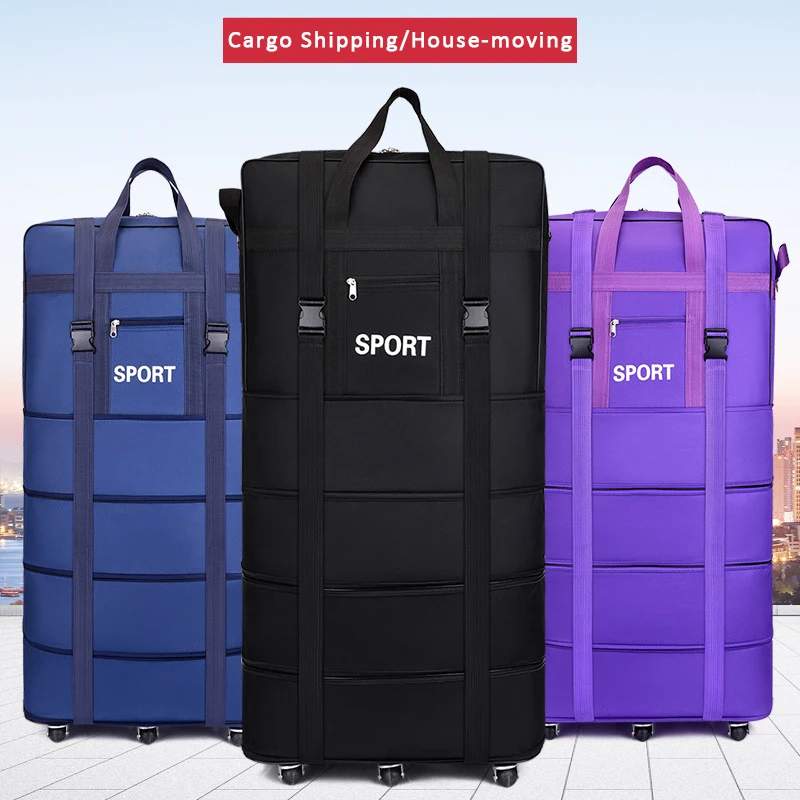 Air cargo shipping bag 2023 new arrivals extensible super large capacity folding storage bags with wheels luggage travel bags