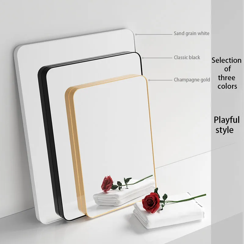 2022 Aluminium Alloy Metal Framed mirror Wall Mounted mirror decorative modern compact mirror square