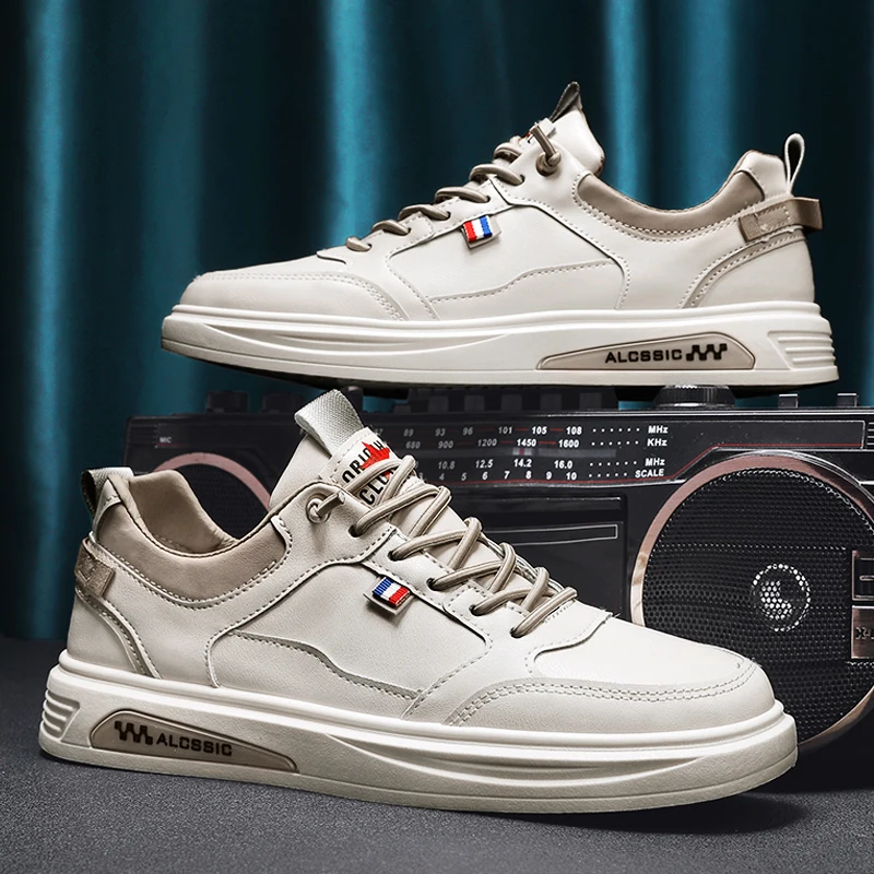 Fashion design khaki men sneaker hot selling new cool flat sole walking shoes support custom logo men casual shoes