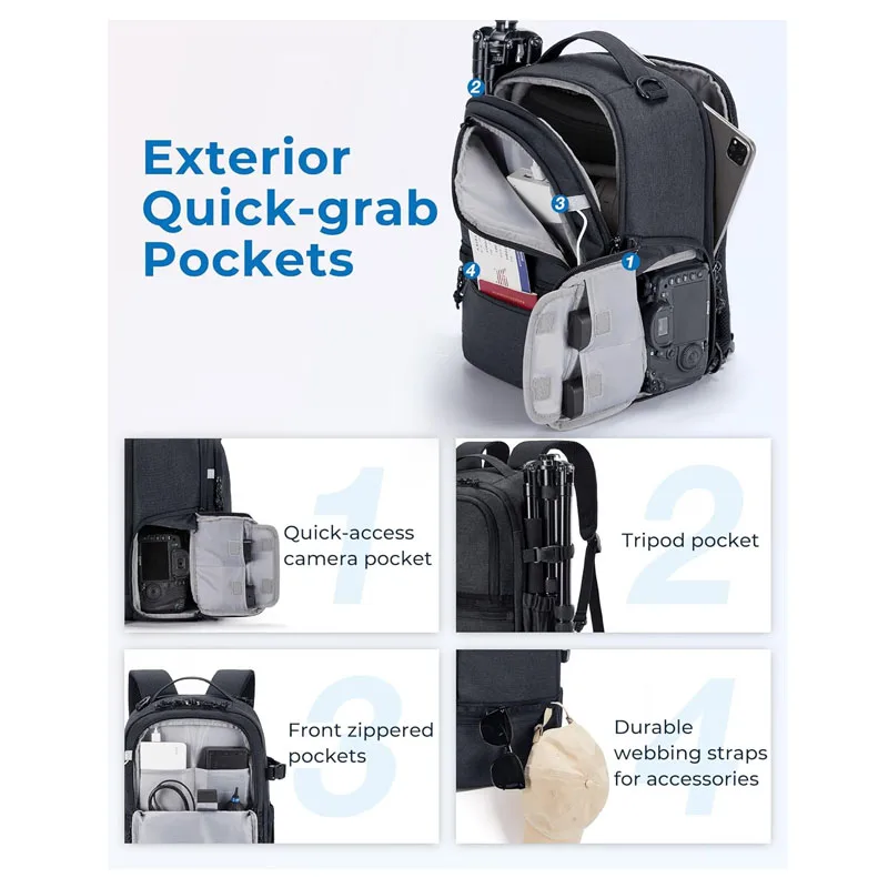 Customize Waterproof Mini Camera Bag  Camera Case Photography Backpack for Men Women