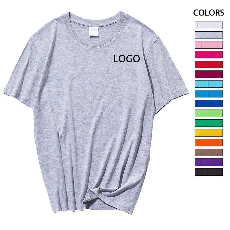 200GSM Loose shirts Gray TShirts Women ice silk shirts stretch plain t-shirts men custom logo t shirts your own brand
