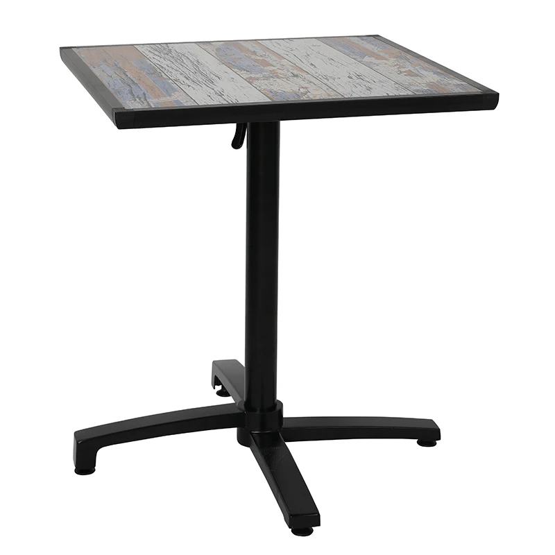 Morden french outdoor hotel pool table aluminum square folding table outdoor restaurant tea tables