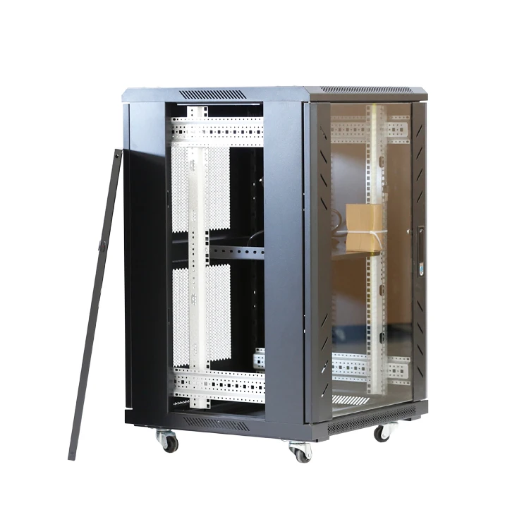 floor standing black standard 19 inch studio server rack 18u