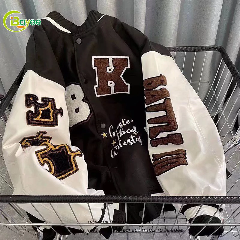 Custom Leather Arms 100 Polyester Varsity Jacket Men Quality Letterman Jackets For Woman