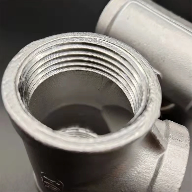 Finemaker Factory Price 304 Inner Wire Tee Direct Connector Water Pipe Fitting Stainless Steel Joints