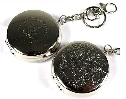 Key Chain Stainless Steel Ash tray Circular Mini Smoking Portable Pocket Ashtray
