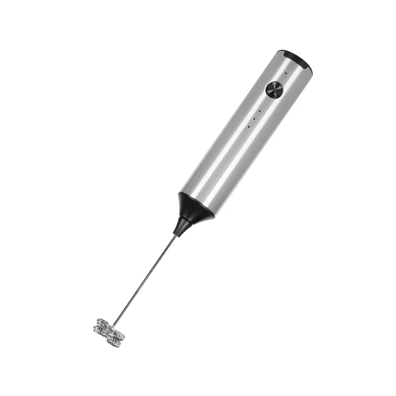 Powerful Stainless Steel Handheld Milk Frother Luxe Coffee Mixer with Custom Logo Battery Operated Foam Maker