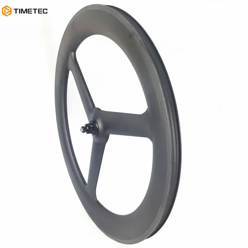 700C TT Bicycle Tri Spoke Carbon Road Wheels Rims Brake 65MM Profiles 27MM Width Tubeless Tubular Racing Bike Wheels