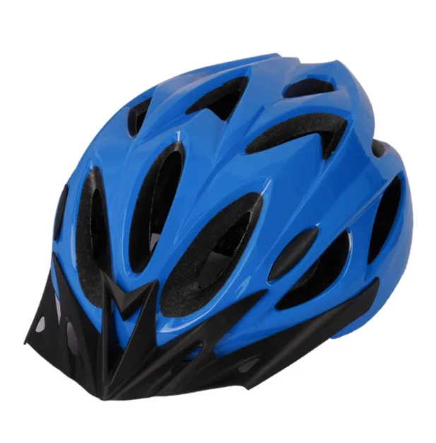 New style EPS PC adjustable head circumference breathable detachable lining one molding blue anti-impact bike helmet