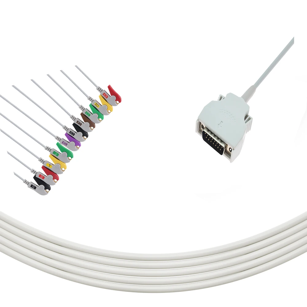 Поставка с завода совместимый кабелем Mortara ELI 50/Ландшафтный кабель прямого подключения 10 проводов IEC EKG