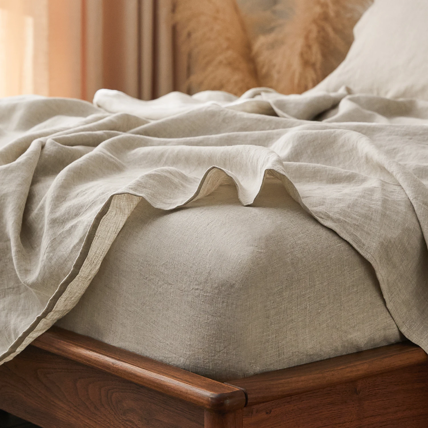 natural color pure color flat sheet  bedding set pillow cases high quality bed linen sets linen flat sheet