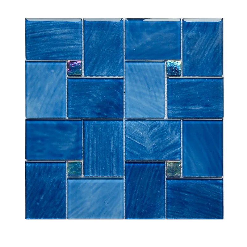 The Mosaic Manufacturing Plant Ceramic Mosaic Tiles Garden Swimming Pool Blended Blue Glass Mosaic Swimming Pool Tile