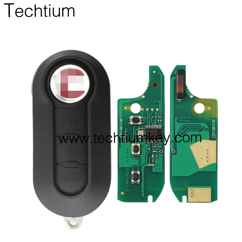 
3 buttons 433 mhz ID46 chip car remote key with logo for Fiat 500 Marelli 