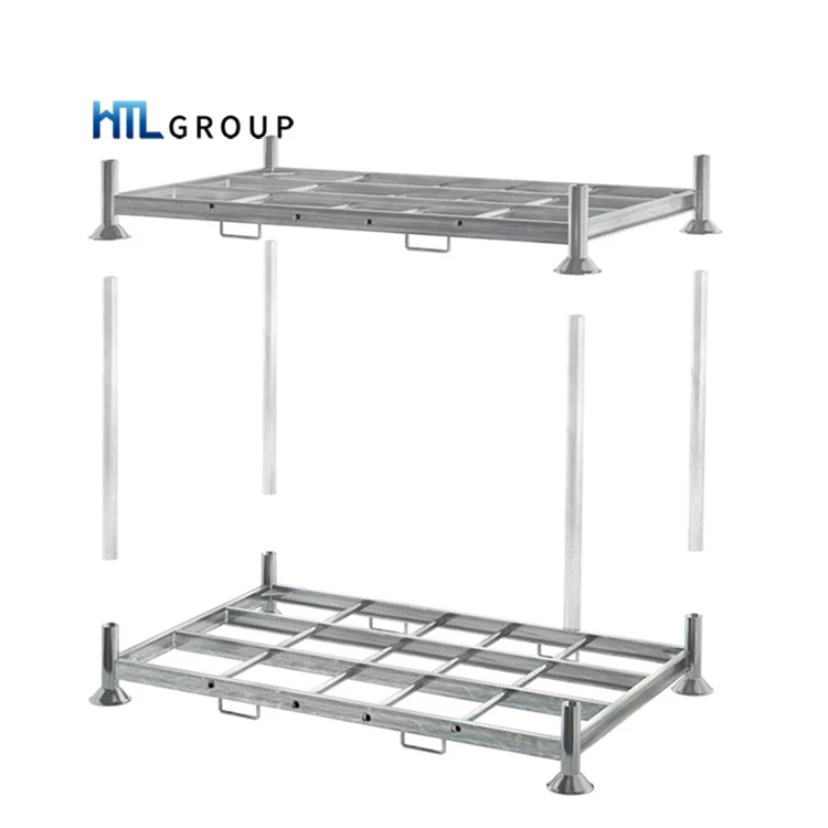 Powder coating removable transport stackable strong durable steel stacker pallet