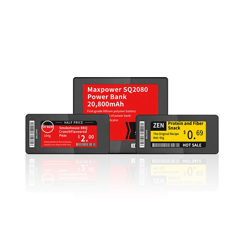 YalaTech ESL Black 2.66 inch Supermarket 2.90 inch EAS Tag Electronic Price Shelf Labels Slim Series