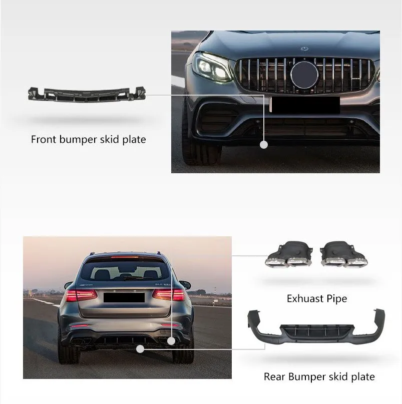 kailite -168-Good Quality GLC 63S Style Body Kit With Main Grill Bumpers For Mercedes GLC Class X235 GLC 200 220 260