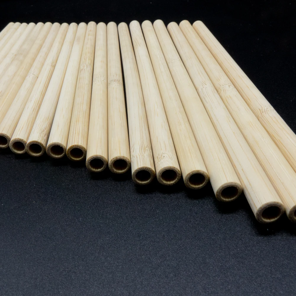 Оптовая продажа индивидуальные натуральные биоразлагаемые длинные Одноразовые Бамбуковые соломинки для