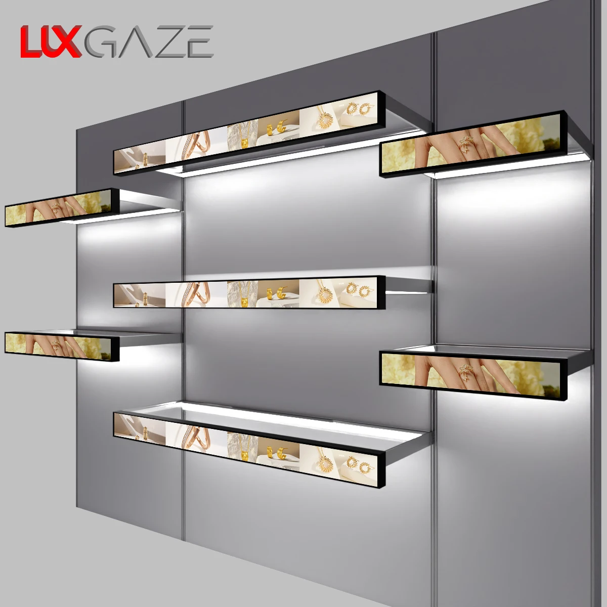 LuxGaze 24 8 дюймов полка растянутая панель настенный ЖК-экран для супермаркетов рекламная ЖК-экрана
