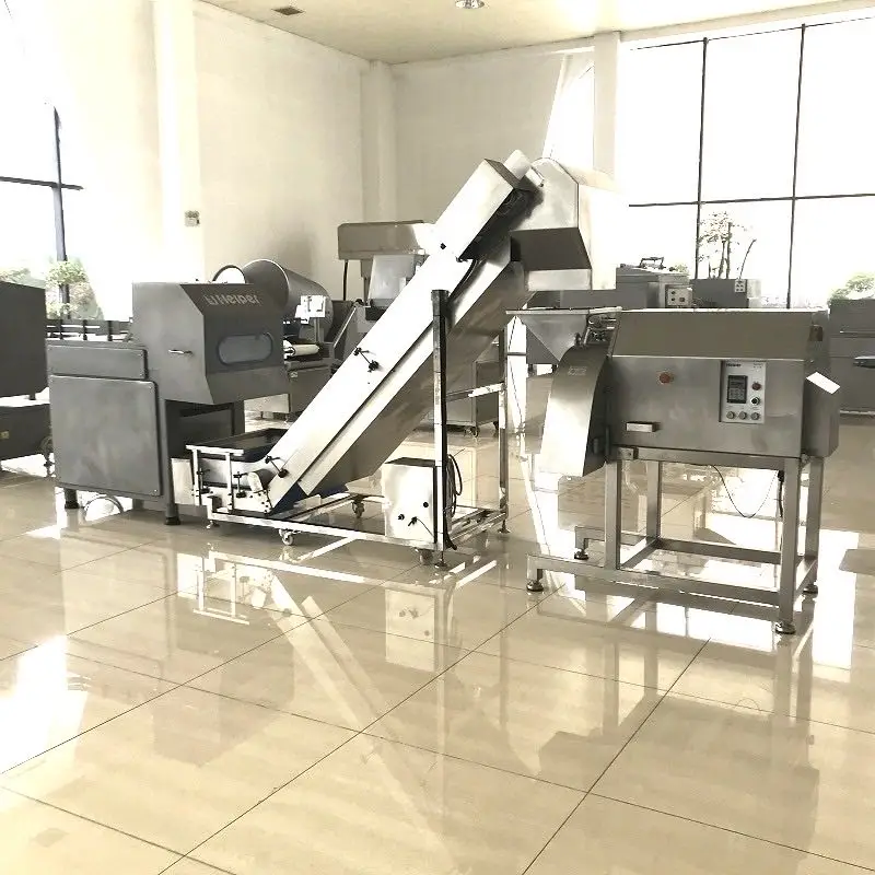 big frozen meat block cubes cutting processing line meat cubes cutting machine frozen meat cube cutter machine