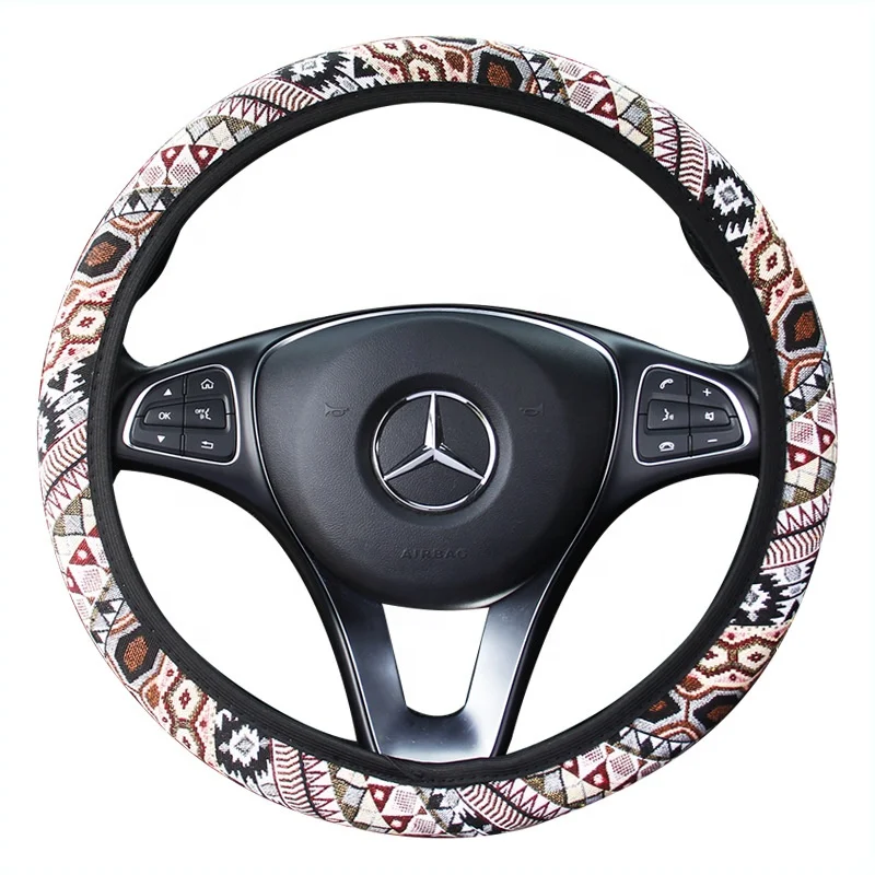 factories colorful national style liner elastic car steering wheel covers