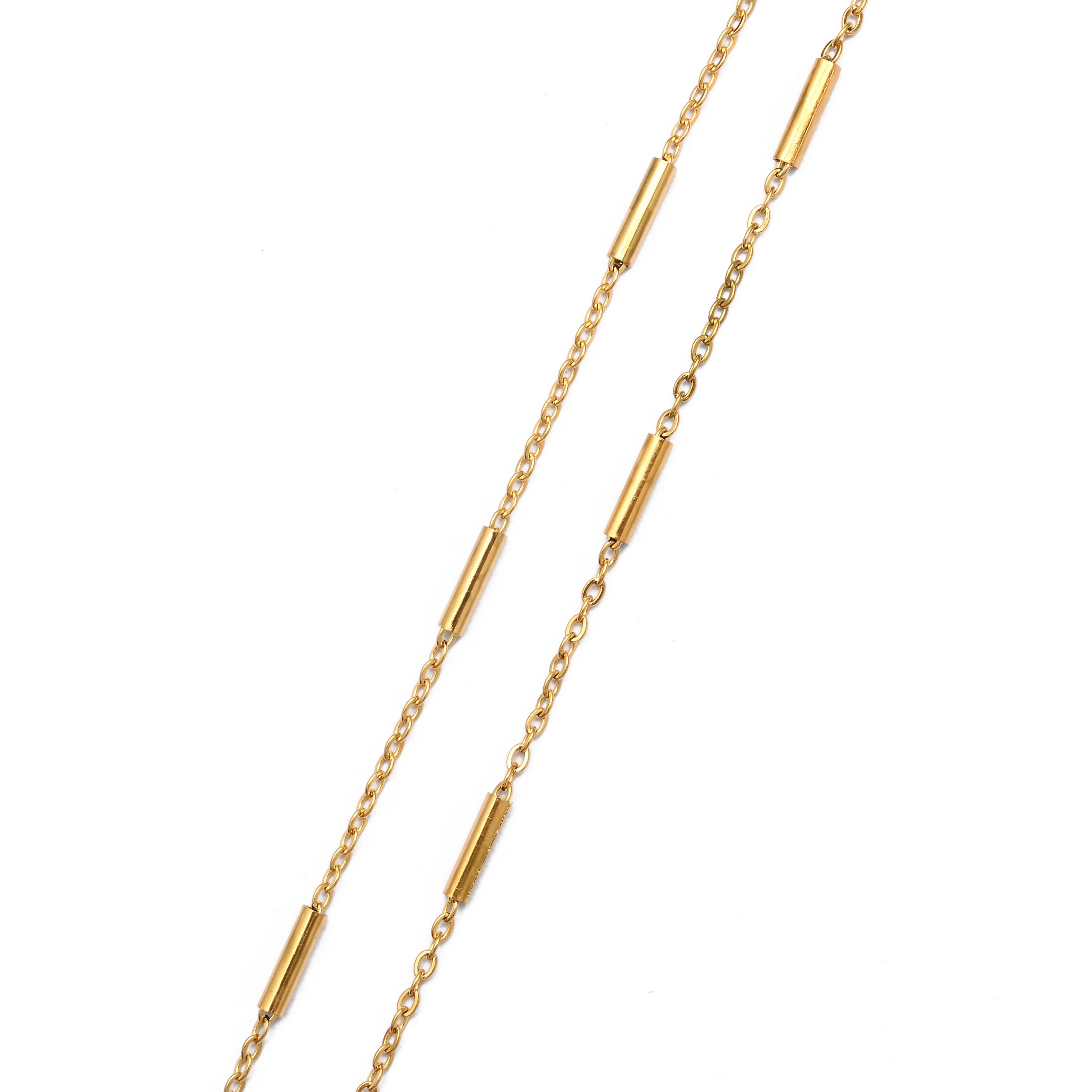 Protective coating welding O chain small round link chain spacers thin tube stainless steel chain for jewelry making