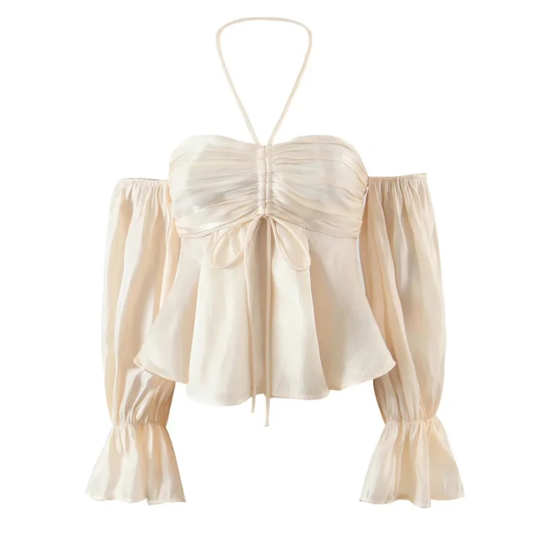 Runwaylover  2013 Flare Sleeve 2023 Ladies Sexy Off-Shoulder Blouse