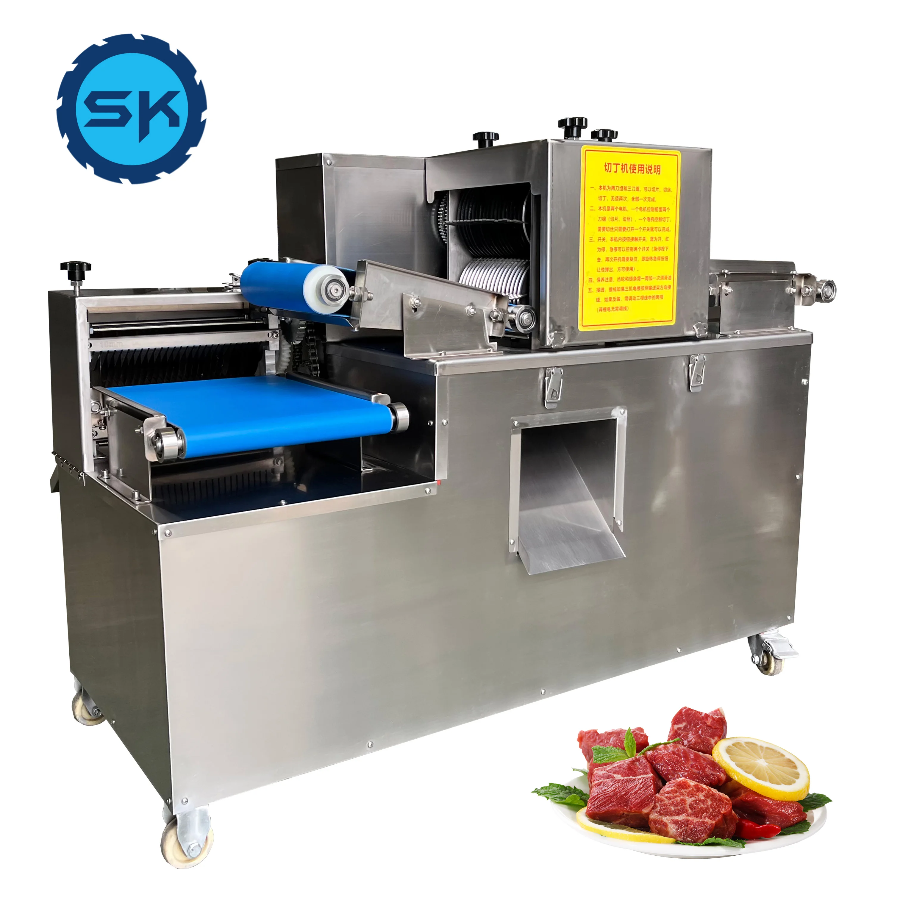 Commercial High-Speed Fresh Meat Dicer Meat Cube Cutter