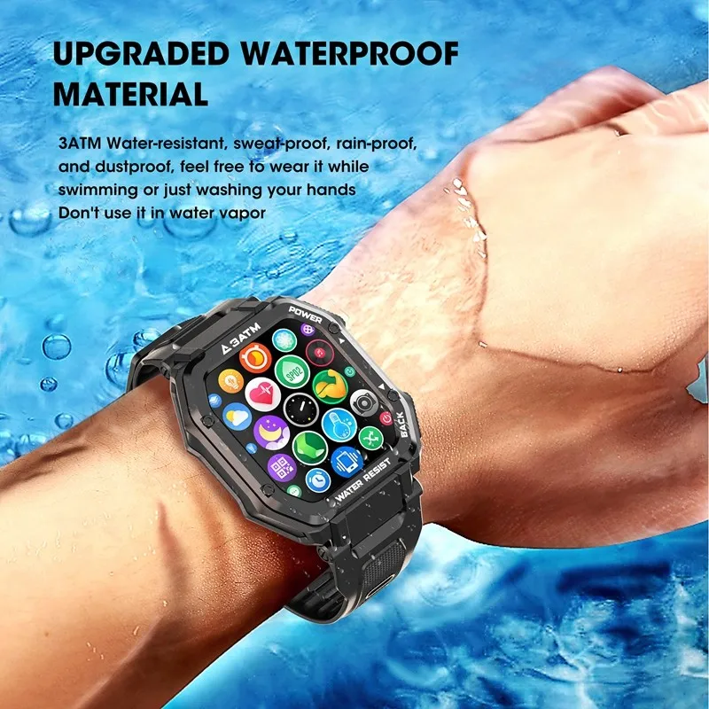 Men Sport  Smart Watch 3ATM Waterproof Swimming Step Counter Outdoor Smartwatch C16 with Heart Rate reloj de hombre
